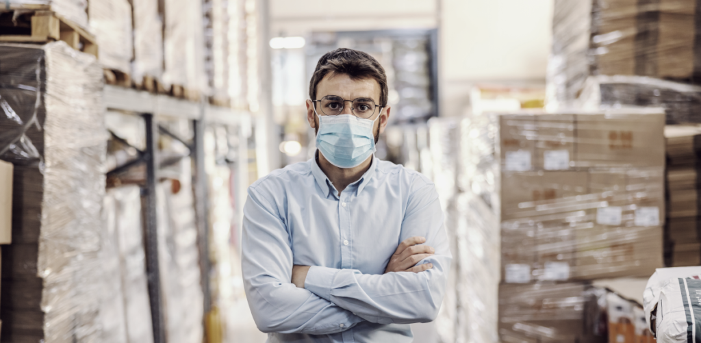 SARS_CoV-2-Arbeitsschutzverordnung fordert medizinische Gesichtsmasken, wenn anders der Mindestabstand von 1,5 Metern nicht eingehalten werden kann und wenn andere technische und organisatorische Möglichkeiten nicht umsetzbar sind